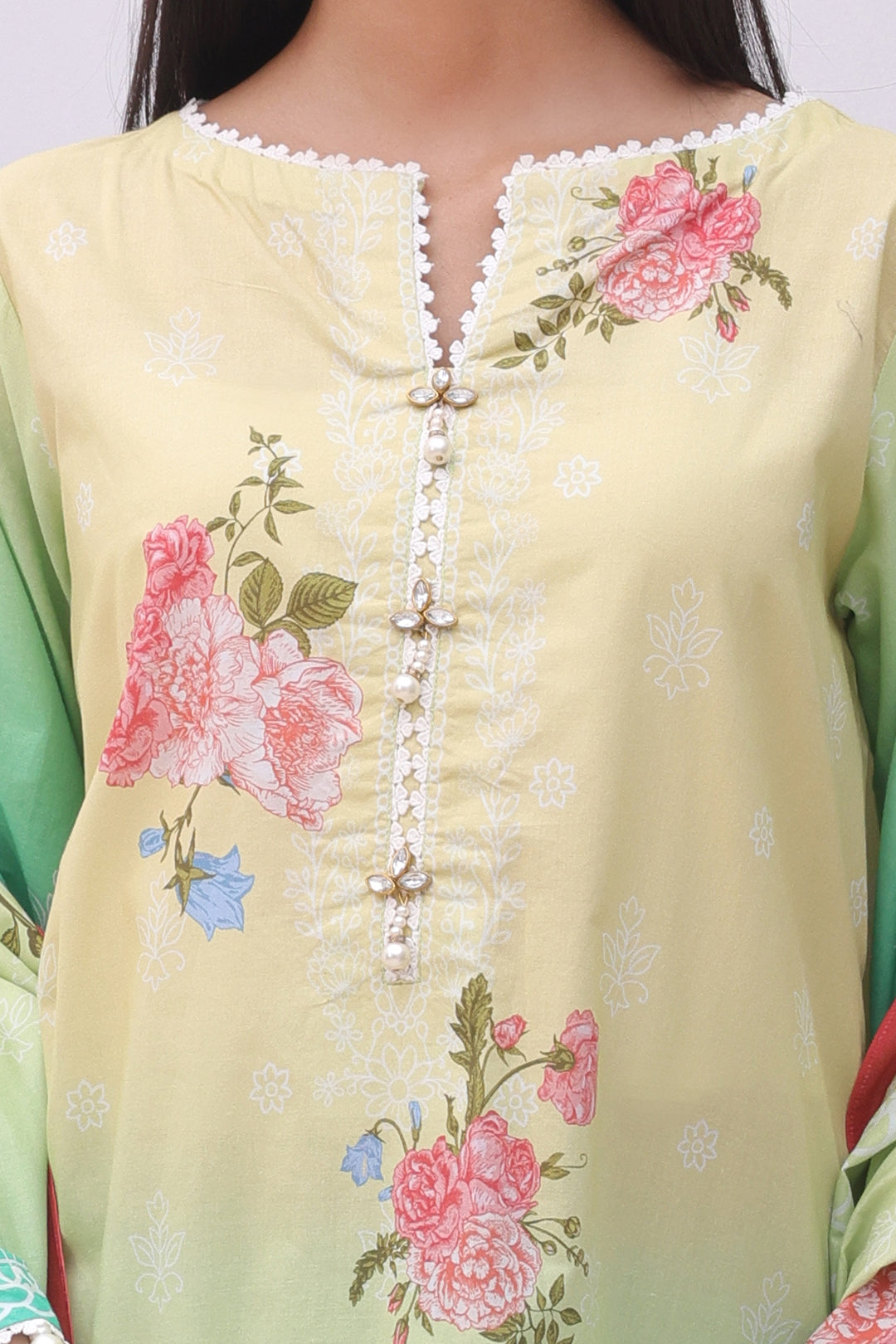 Zellbury | Unstitched 3 Piece Cambric | Shirt Shalwar Dupatta - 0043 - House Of Hania