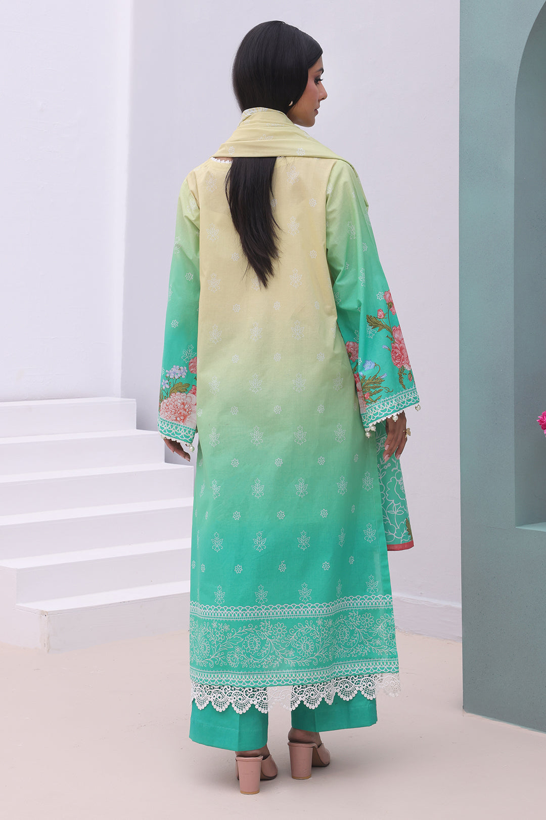 Zellbury | Unstitched 3 Piece Cambric | Shirt Shalwar Dupatta - 0043 - House Of Hania