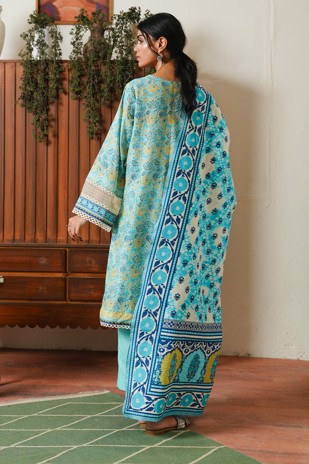 Zellbury | Unstitched 3 Piece Cambric | Shirt Shalwar Dupatta - 0046 - House Of Hania