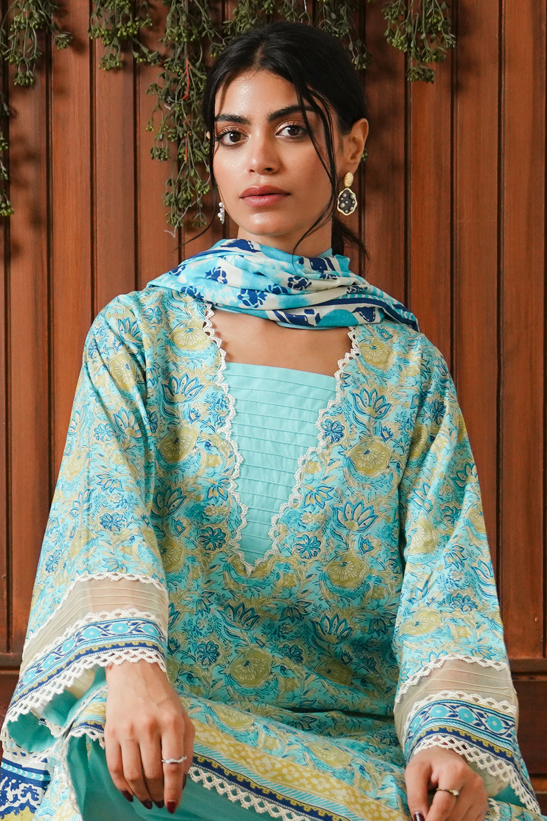 Zellbury | Unstitched 3 Piece Cambric | Shirt Shalwar Dupatta - 0046 - House Of Hania