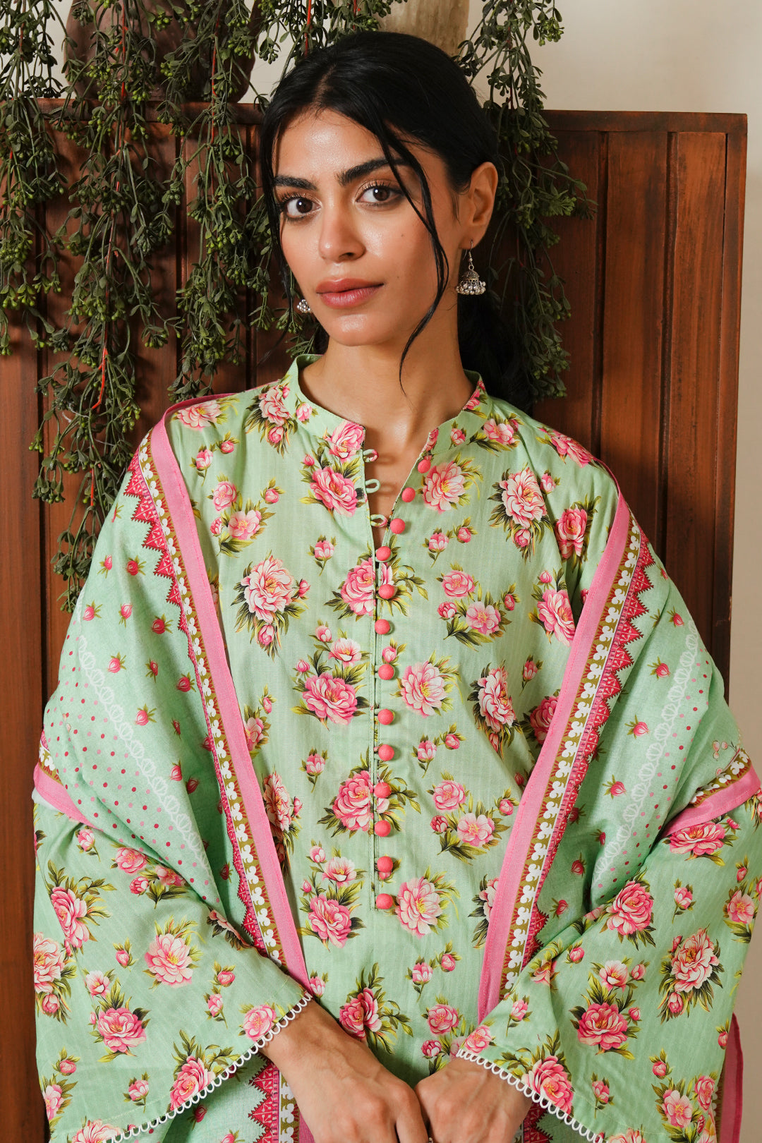 Zellbury | Unstitched 3 Piece Cambric | Shirt Shalwar Dupatta - 0048 - House Of Hania