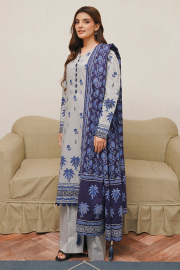Zellbury | Unstitched 3 Piece Cambric | Shirt Shalwar Dupatta - 0056 - House Of Hania