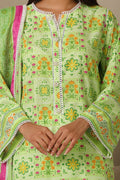 Zellbury | Unstitched 3 Piece Cambric | Shirt Shalwar Dupatta - 0115 - House Of Hania