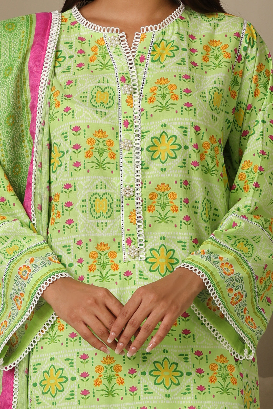 Zellbury | Unstitched 3 Piece Cambric | Shirt Shalwar Dupatta - 0115 - House Of Hania