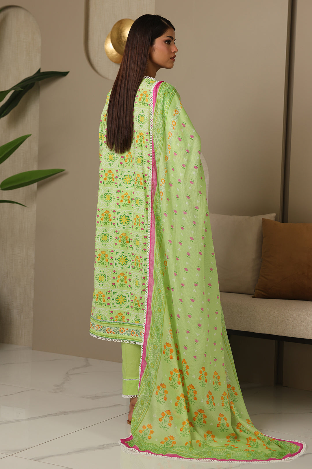 Zellbury | Unstitched 3 Piece Cambric | Shirt Shalwar Dupatta - 0115 - House Of Hania