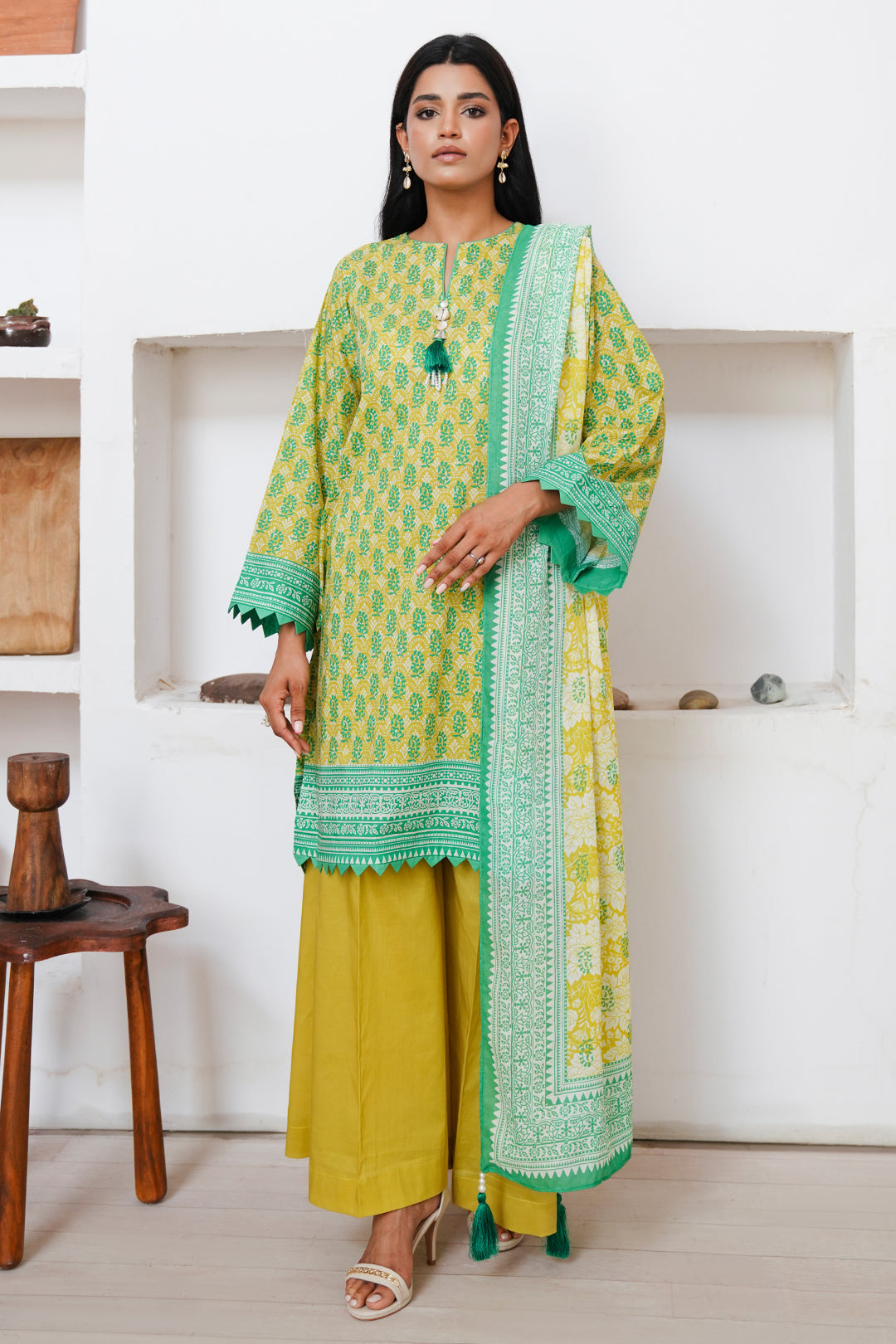 Zellbury | Unstitched 3 Piece Cambric | Shirt Shalwar Dupatta - 0117 - House Of Hania