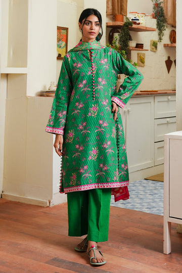 Zellbury | Unstitched 3 Piece Cambric | Shirt Shalwar Dupatta - 0118 - House Of Hania