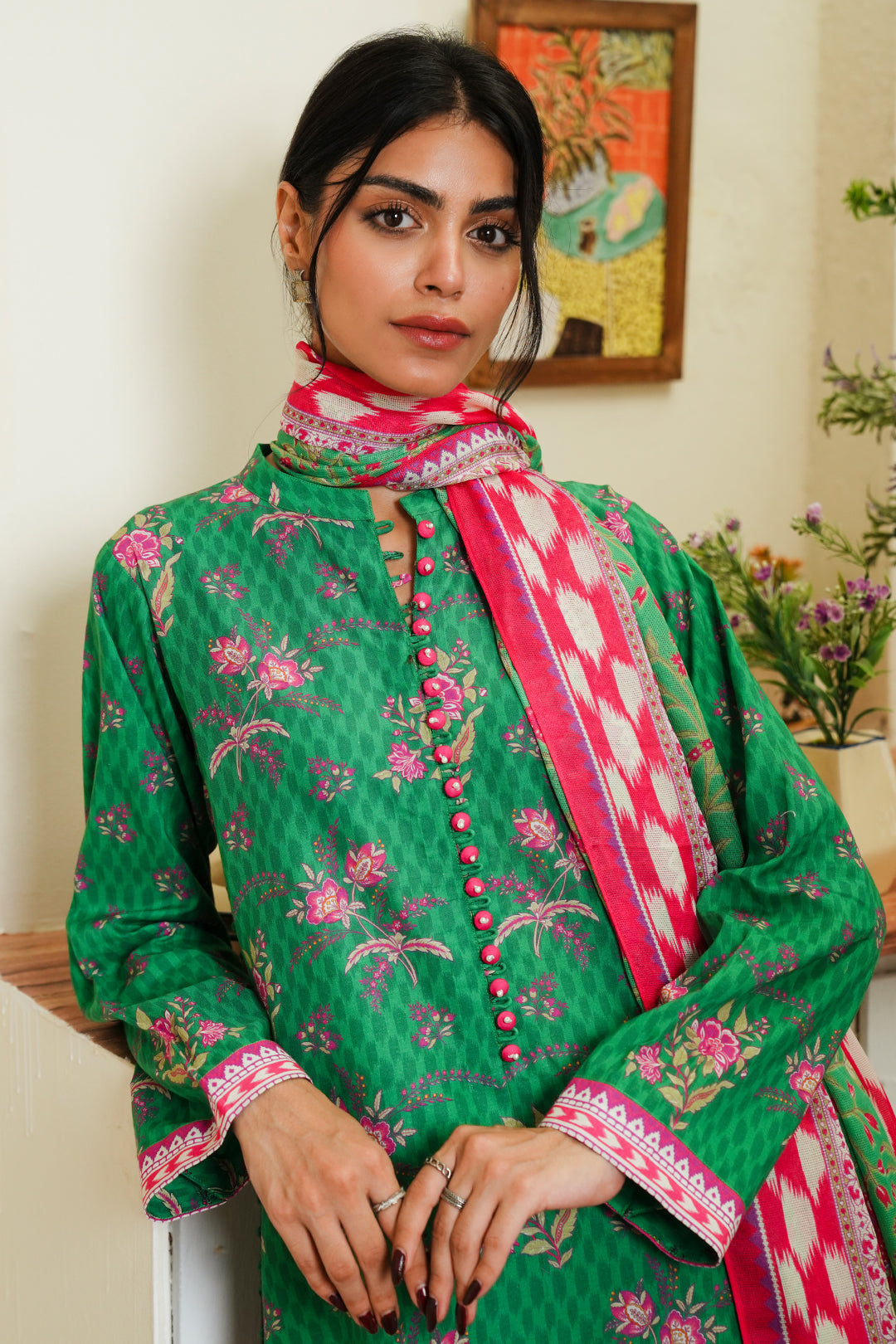 Zellbury | Unstitched 3 Piece Cambric | Shirt Shalwar Dupatta - 0118 - House Of Hania