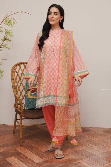 Zellbury | Unstitched 3 Piece Cambric | Shirt Shalwar Dupatta - 0119 - House Of Hania