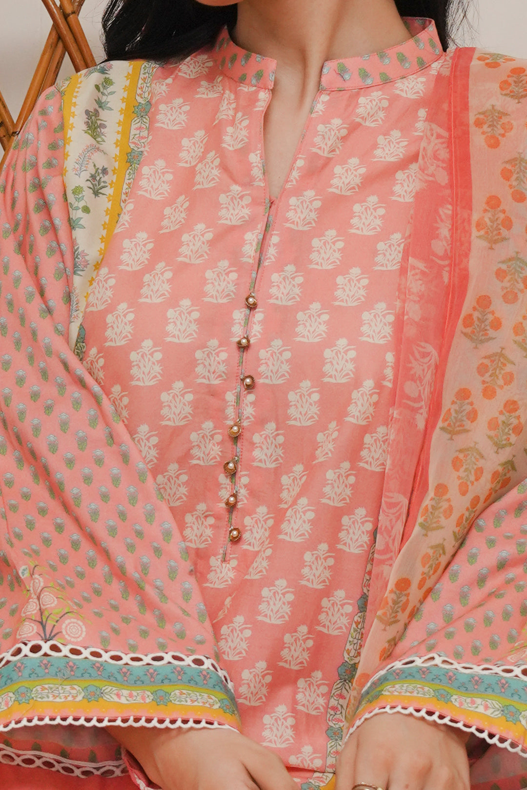 Zellbury | Unstitched 3 Piece Cambric | Shirt Shalwar Dupatta - 0119 - House Of Hania