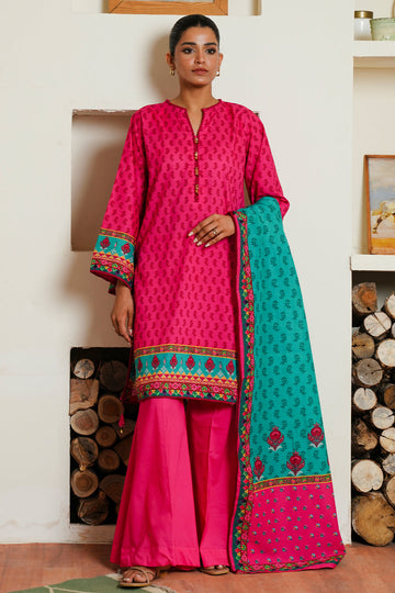 Zellbury | Unstitched 3 Piece Cambric | Shirt Shalwar Dupatta - 0123 - House Of Hania