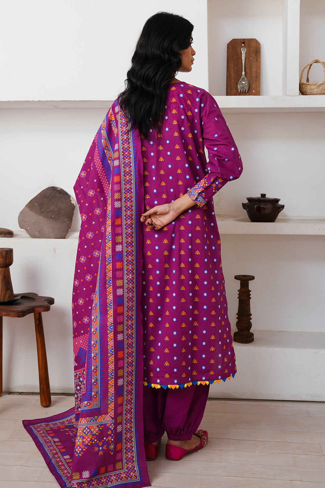 Zellbury | Unstitched 3 Piece Cambric | Shirt Shalwar Dupatta - 0124 - House Of Hania