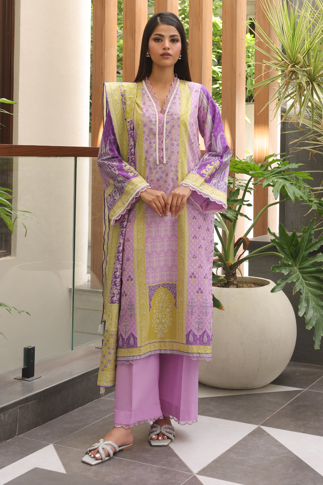 Zellbury | Unstitched 3 Piece Cambric | Shirt Shalwar Dupatta - 0125 - House Of Hania