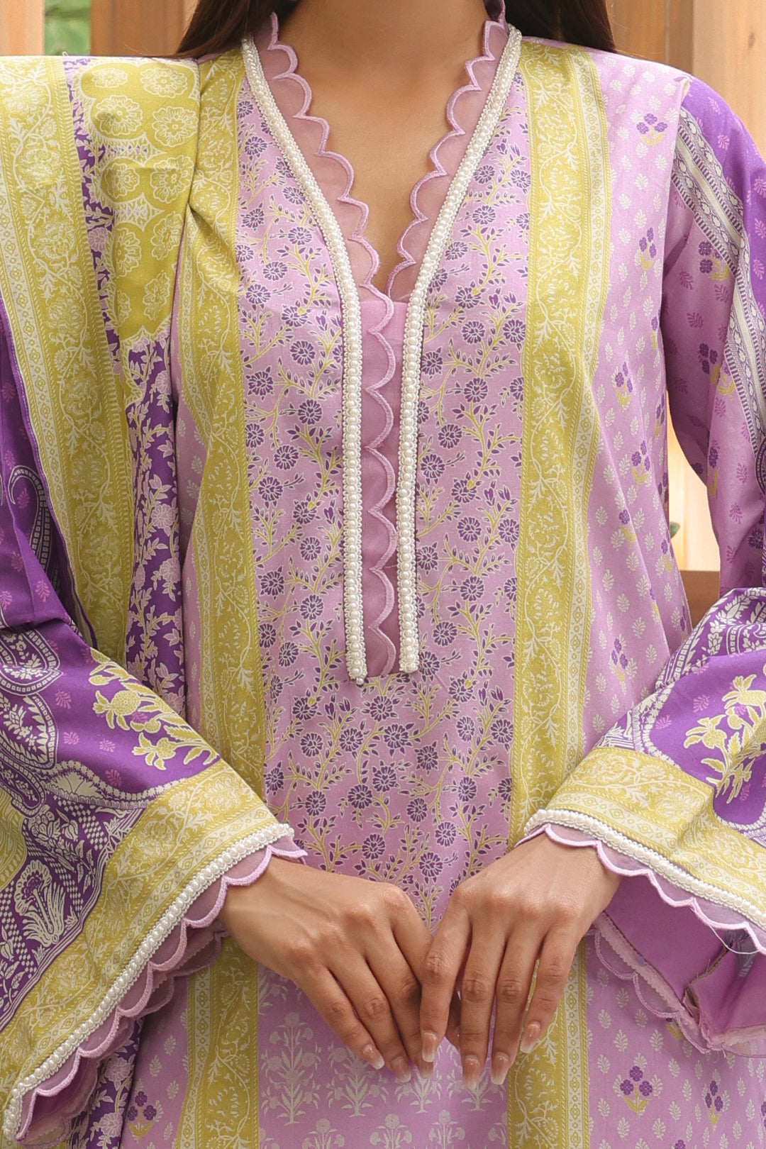 Zellbury | Unstitched 3 Piece Cambric | Shirt Shalwar Dupatta - 0125 - House Of Hania