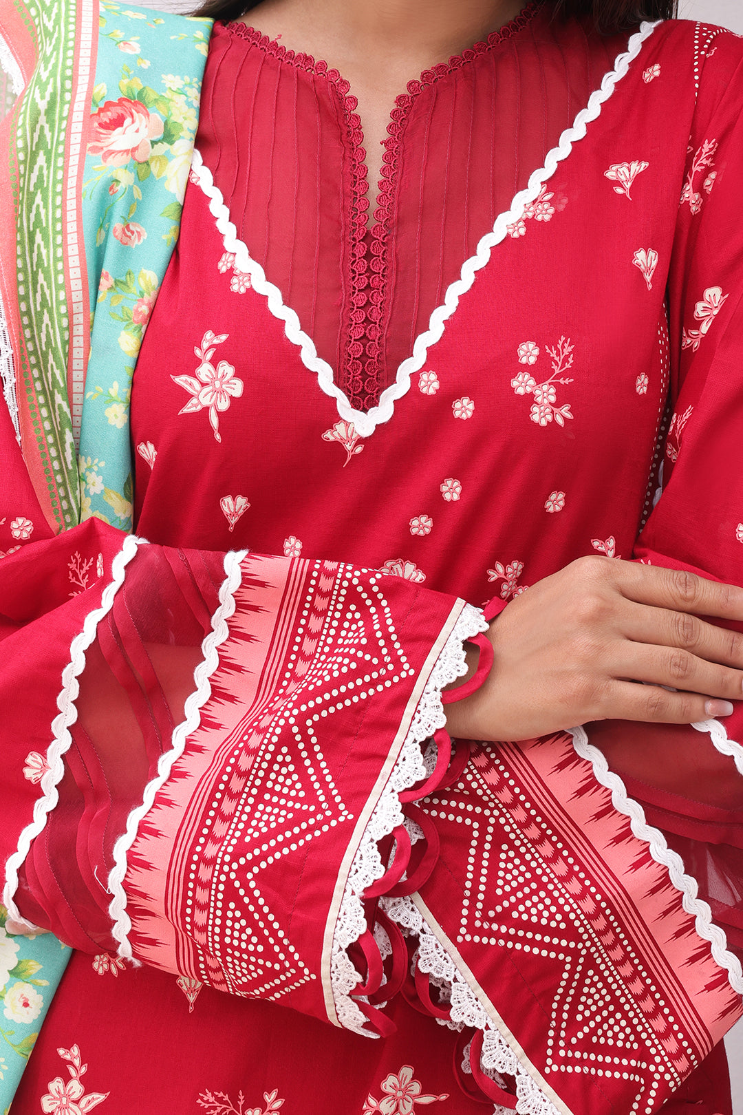 Zellbury | Unstitched 3 Piece Cambric | Shirt Shalwar Dupatta - 0136 - House Of Hania