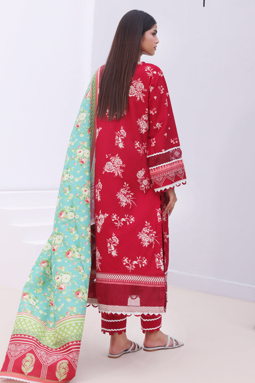 Zellbury | Unstitched 3 Piece Cambric | Shirt Shalwar Dupatta - 0136 - House Of Hania