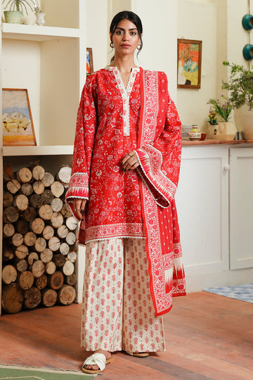 Zellbury | Unstitched 3 Piece Cambric | Shirt Shalwar Dupatta - 0139 - House Of Hania