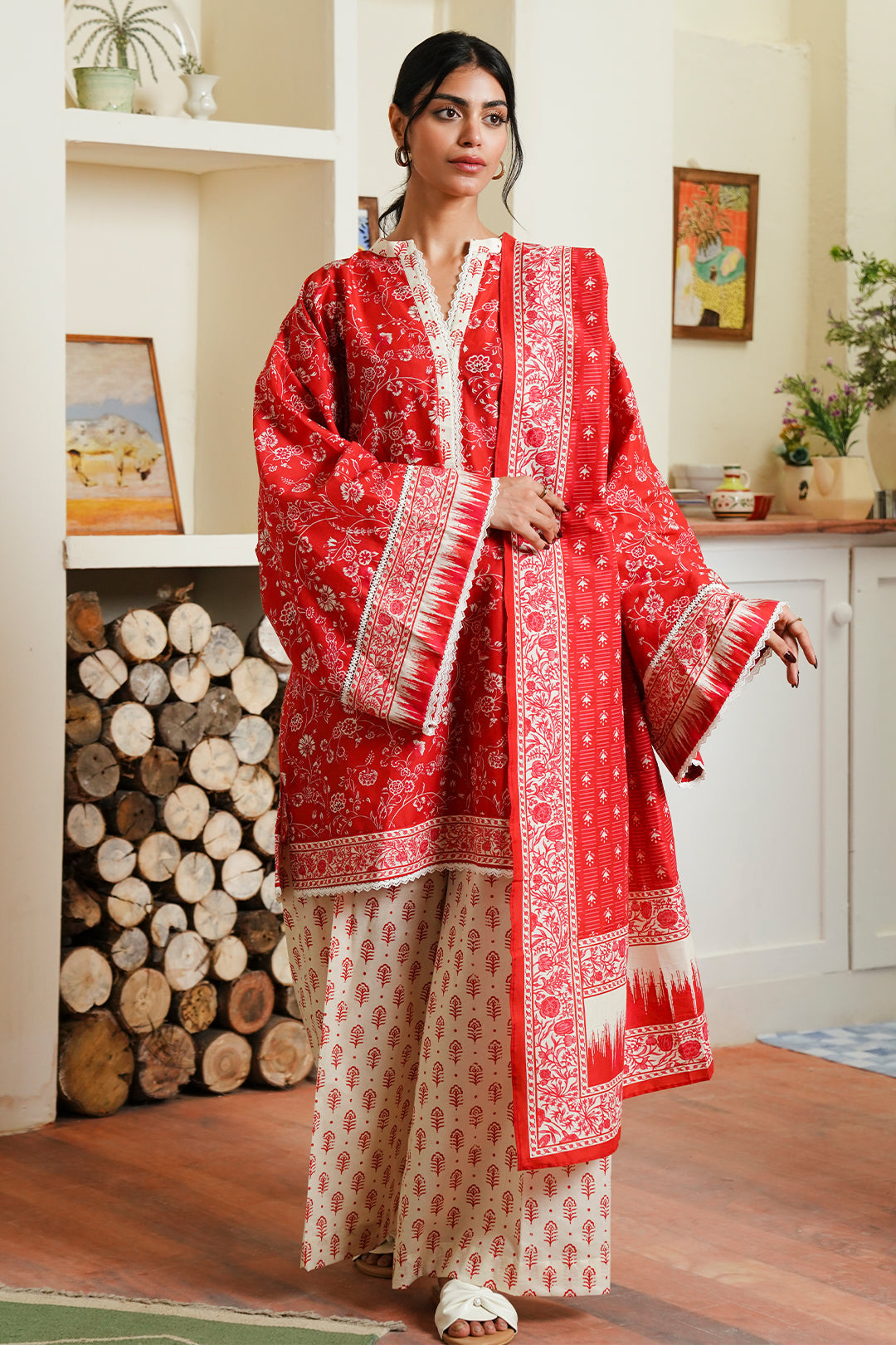Zellbury | Unstitched 3 Piece Cambric | Shirt Shalwar Dupatta - 0139 - House Of Hania