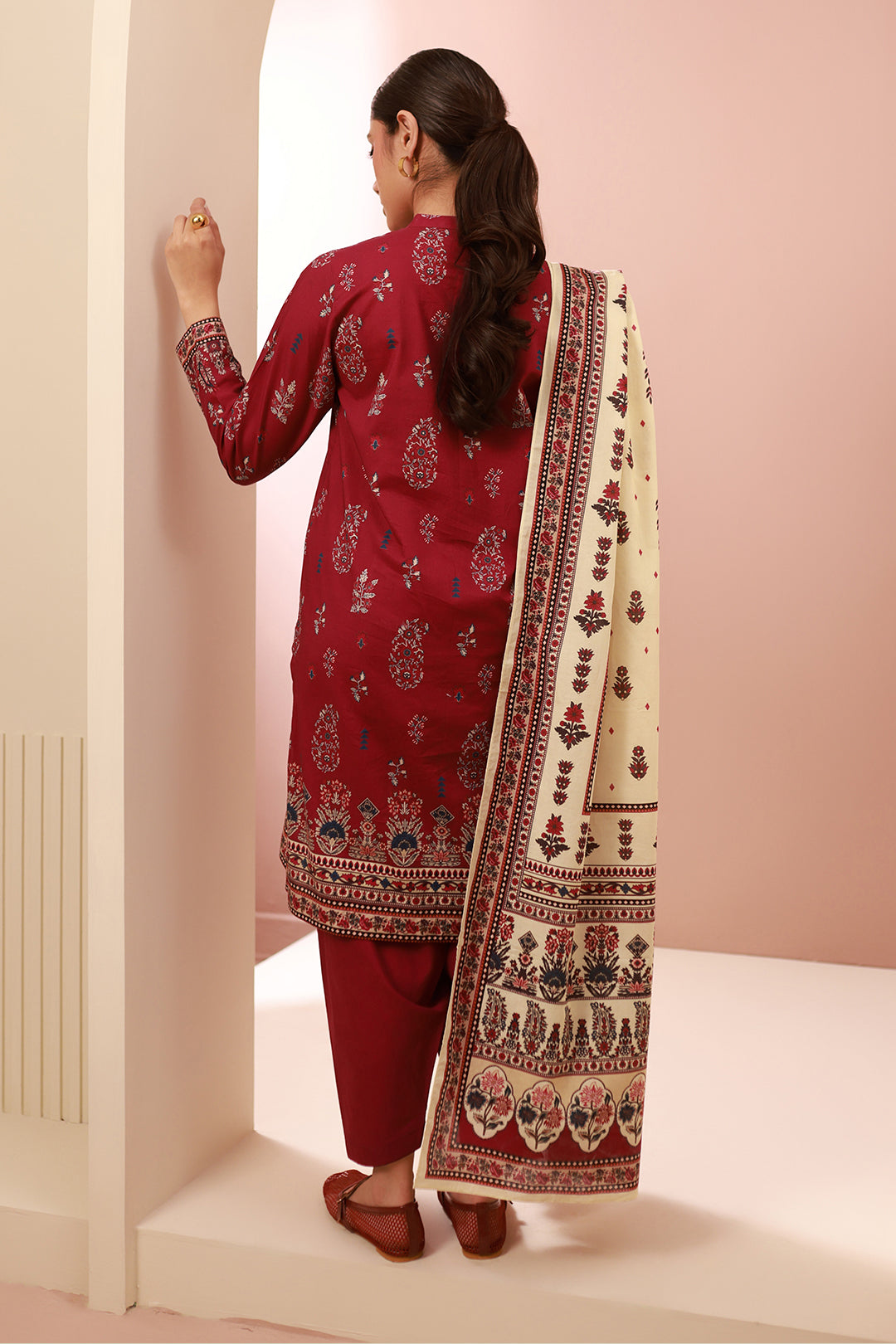 Zellbury | Unstitched 3 Piece Cambric | Shirt Shalwar Dupatta - 0625 - House Of Hania