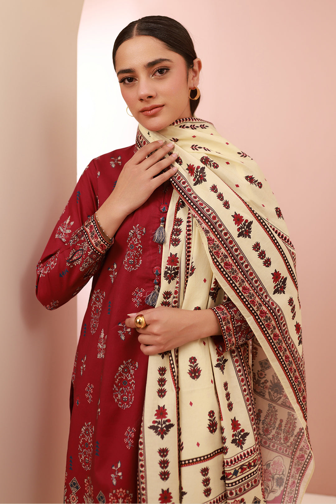 Zellbury | Unstitched 3 Piece Cambric | Shirt Shalwar Dupatta - 0625 - House Of Hania