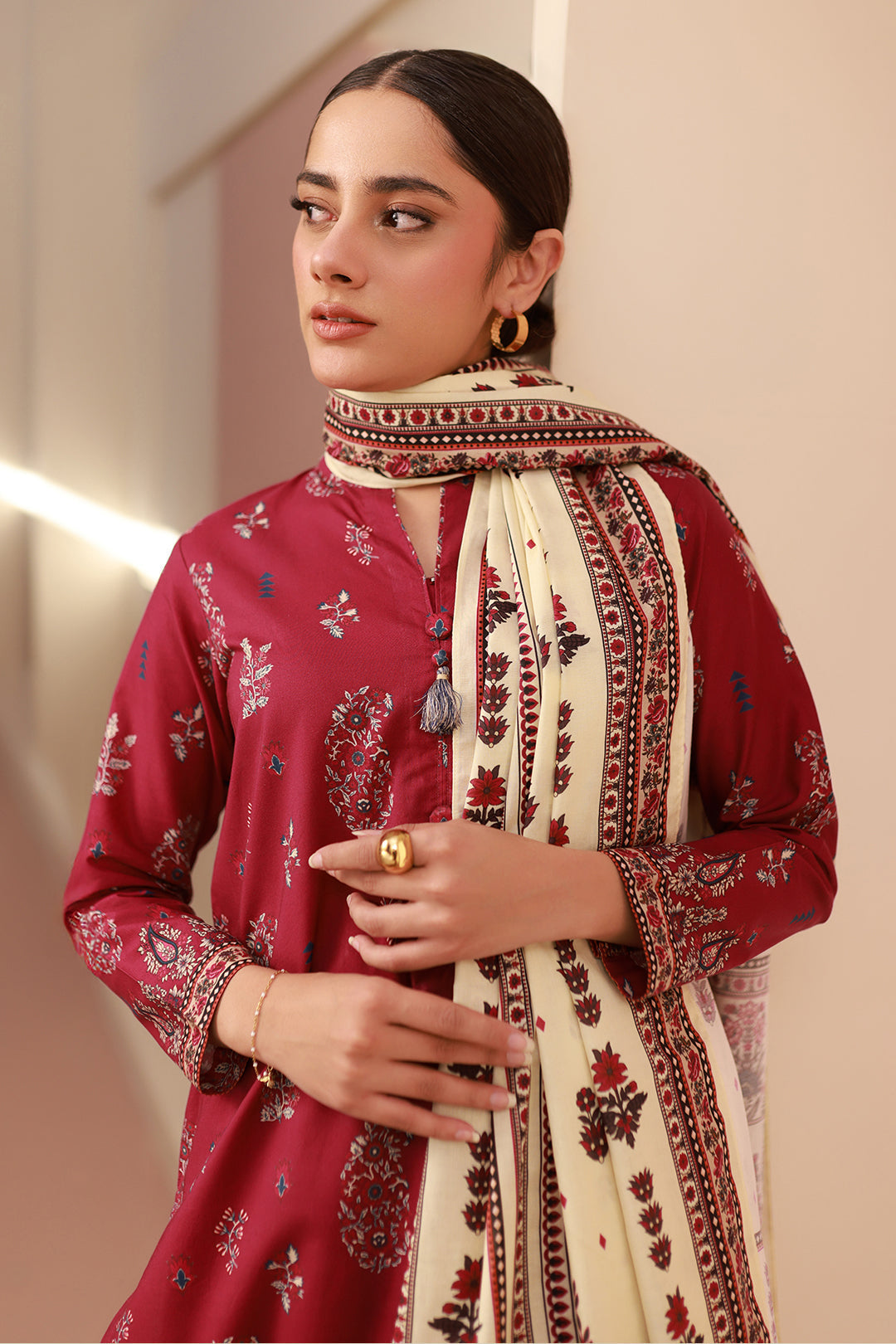 Zellbury | Unstitched 3 Piece Cambric | Shirt Shalwar Dupatta - 0625 - House Of Hania