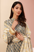 Zellbury | Unstitched 3 Piece Cambric | Shirt Shalwar Dupatta - 0626 - House Of Hania
