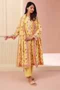 Zellbury | Unstitched 3 Piece Cambric | Shirt Shalwar Dupatta - 0627 - House Of Hania