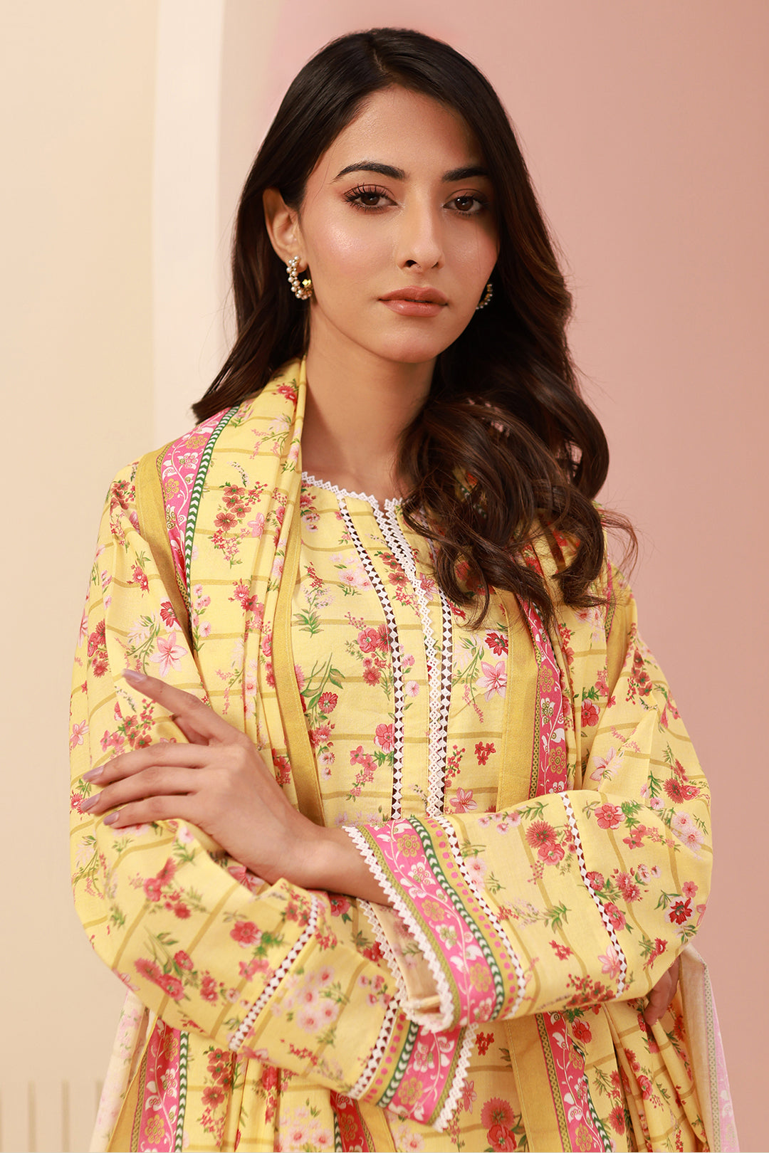 Zellbury | Unstitched 3 Piece Cambric | Shirt Shalwar Dupatta - 0627 - House Of Hania