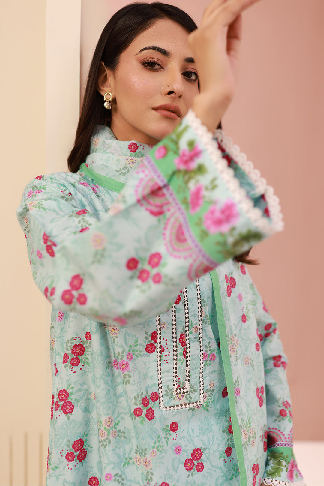 Zellbury | Unstitched 3 Piece Cambric | Shirt Shalwar Dupatta - 0629 - House Of Hania