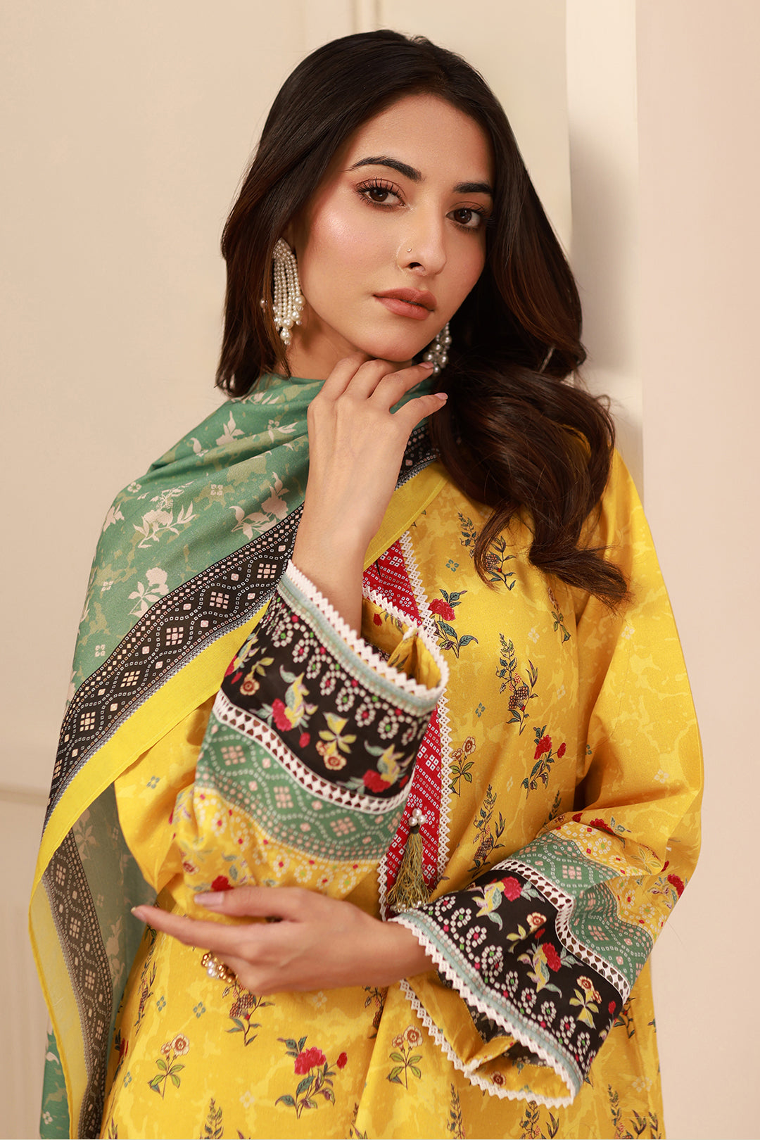 Zellbury | Unstitched 3 Piece Cambric | Shirt Shalwar Dupatta - 0631 - House Of Hania