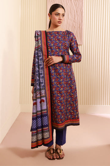 Zellbury | Unstitched 3 Piece Cambric | Shirt Shalwar Dupatta - 0632 - House Of Hania