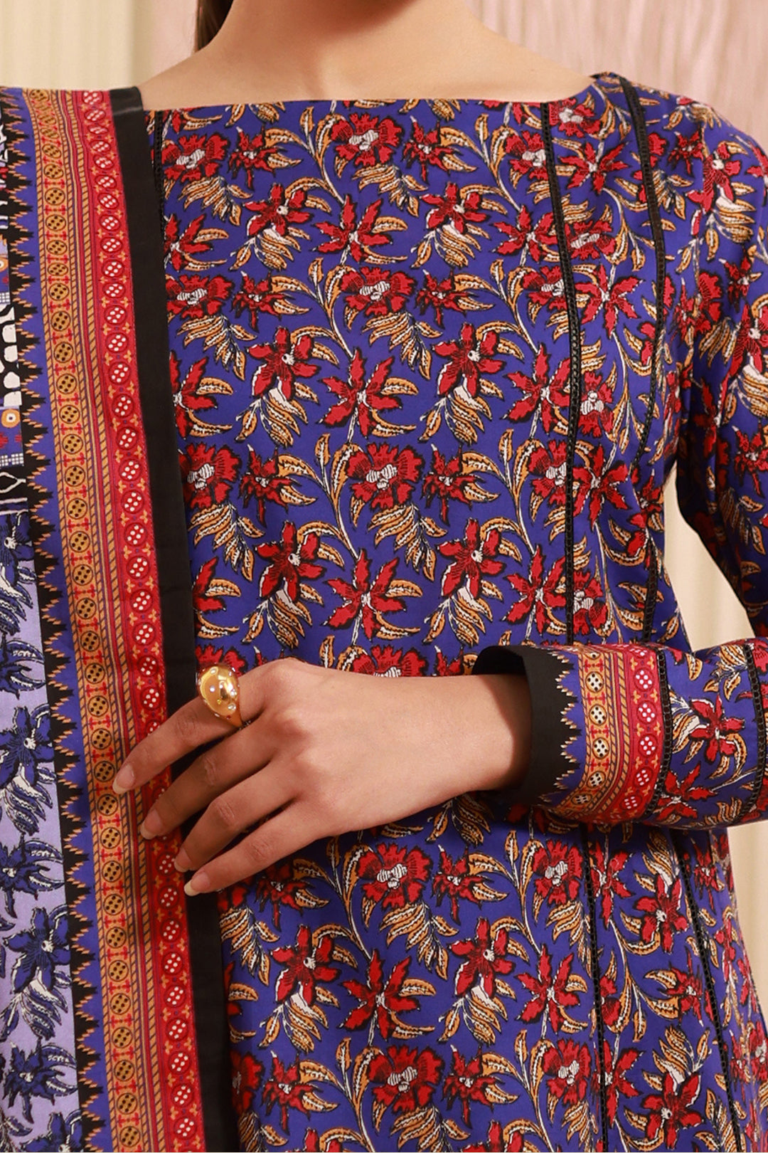 Zellbury | Unstitched 3 Piece Cambric | Shirt Shalwar Dupatta - 0632 - House Of Hania