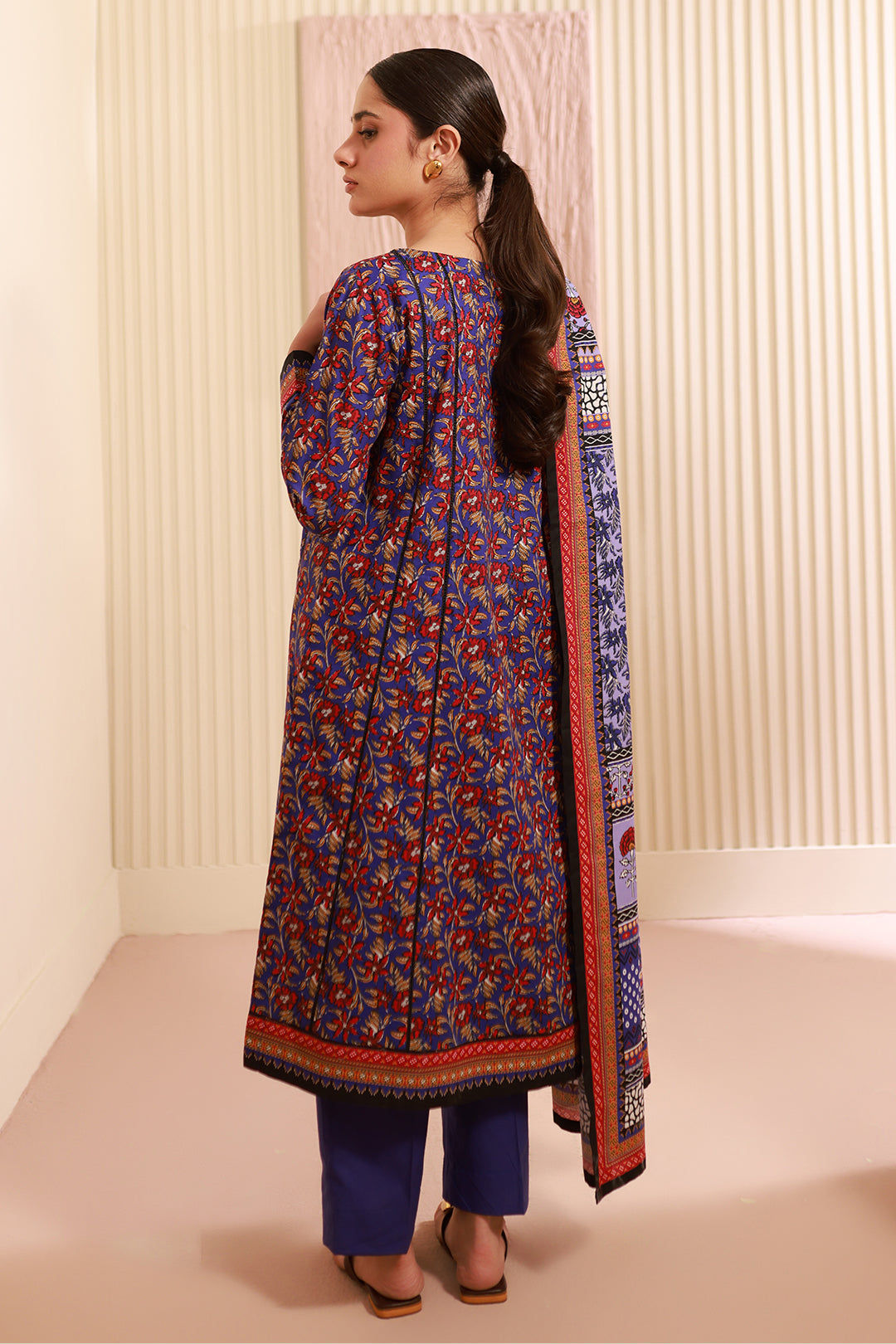 Zellbury | Unstitched 3 Piece Cambric | Shirt Shalwar Dupatta - 0632 - House Of Hania