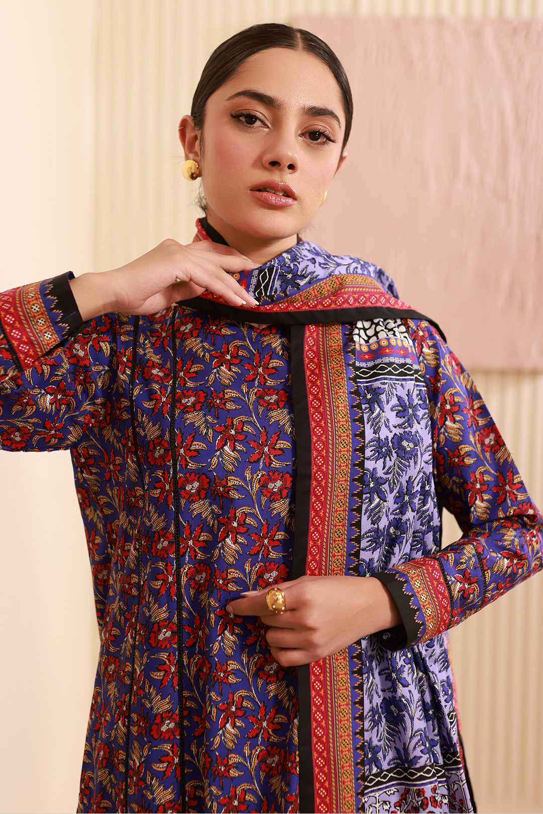 Zellbury | Unstitched 3 Piece Cambric | Shirt Shalwar Dupatta - 0632 - House Of Hania