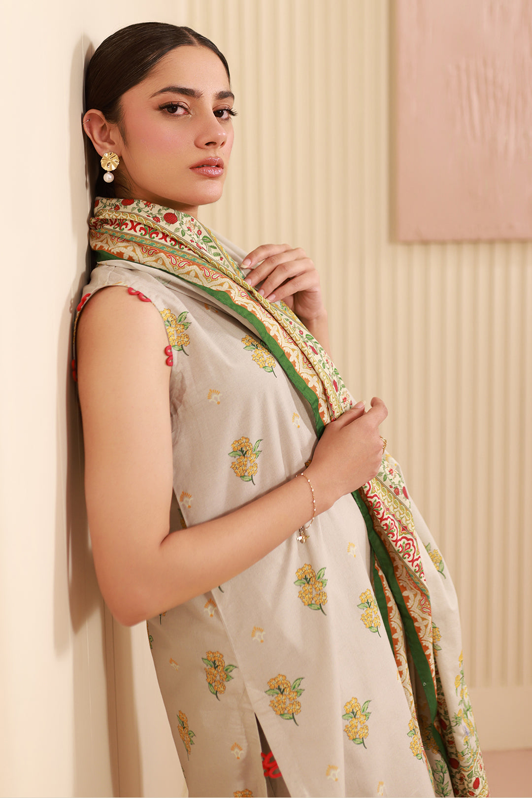 Zellbury | Unstitched 3 Piece Cambric | Shirt Shalwar Dupatta - 0633 - House Of Hania