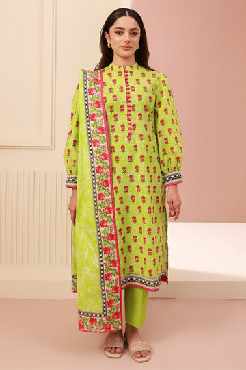 Zellbury | Unstitched 3 Piece Cambric | Shirt Shalwar Dupatta - 0634 - House Of Hania