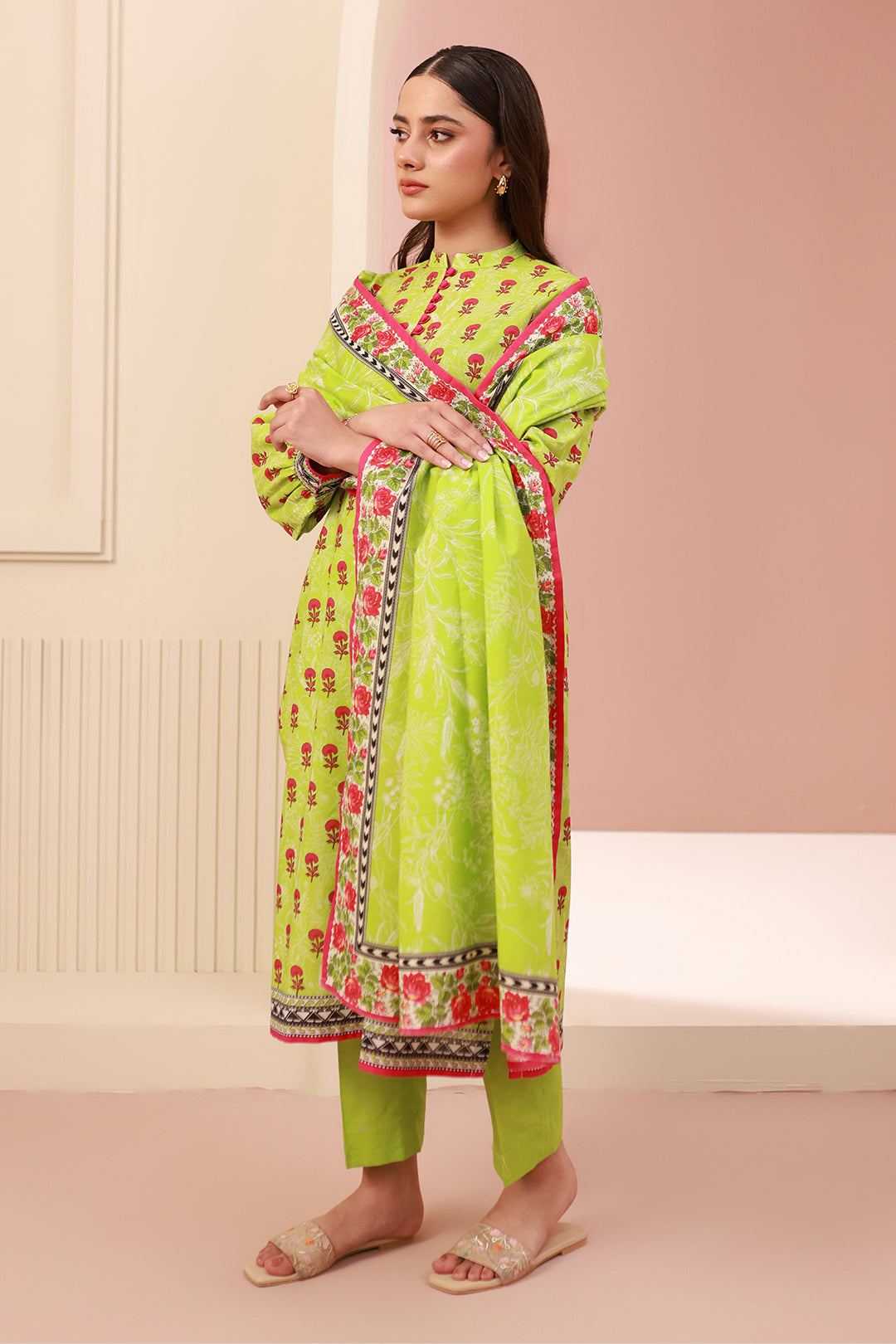 Zellbury | Unstitched 3 Piece Cambric | Shirt Shalwar Dupatta - 0634 - House Of Hania