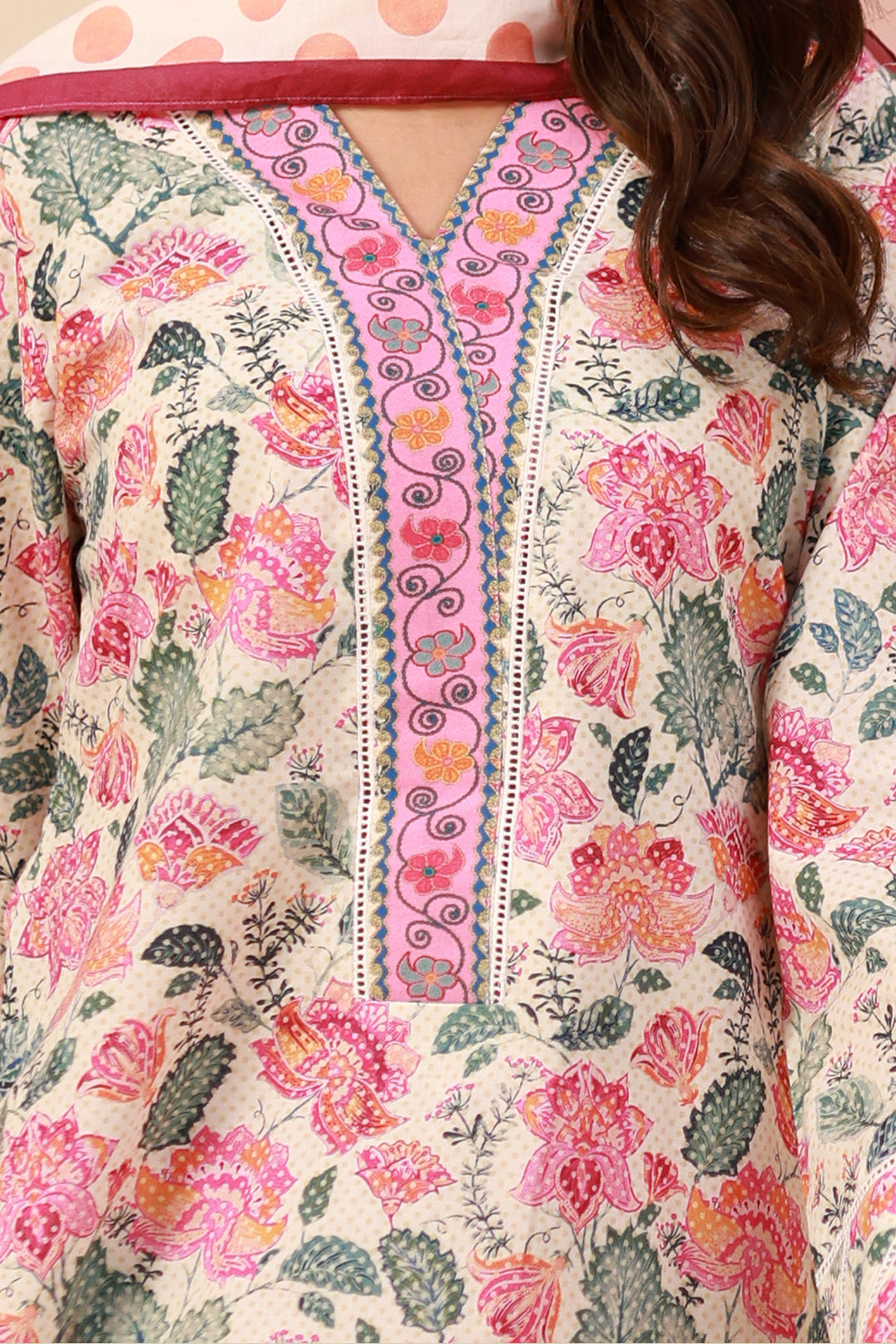 Zellbury | Unstitched 3 Piece Cambric | Shirt Shalwar Dupatta - 0640 - House Of Hania
