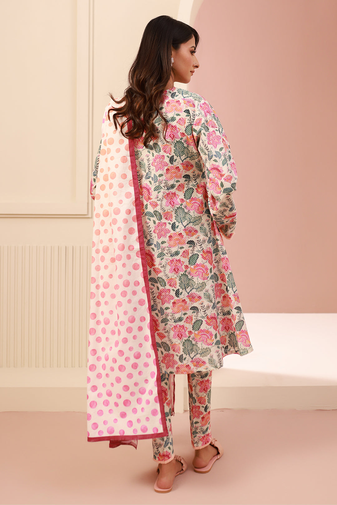 Zellbury | Unstitched 3 Piece Cambric | Shirt Shalwar Dupatta - 0640 - House Of Hania