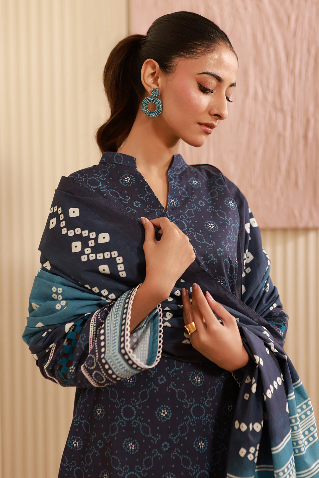 Zellbury | Unstitched 3 Piece Cambric | Shirt Shalwar Dupatta - 0642 - House Of Hania