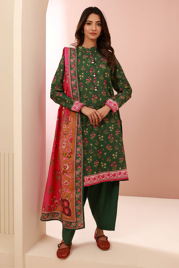 Zellbury | Unstitched 3 Piece Cambric | Shirt Shalwar Dupatta - 0662 - House Of Hania