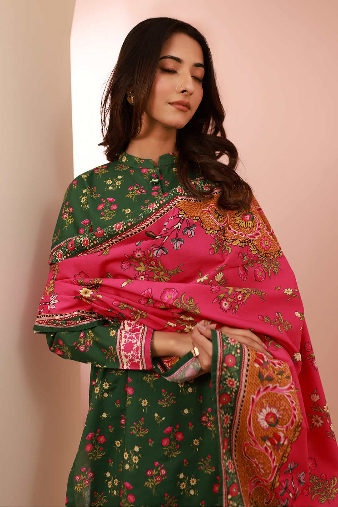 Zellbury | Unstitched 3 Piece Cambric | Shirt Shalwar Dupatta - 0662 - House Of Hania