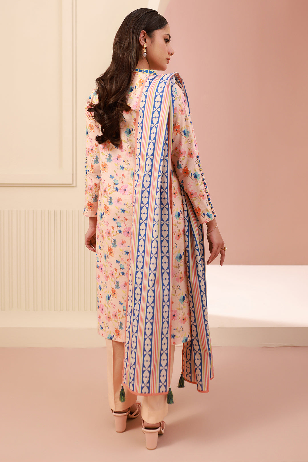 Zellbury | Unstitched 3 Piece Cambric | Shirt Shalwar Dupatta - 0664 - House Of Hania