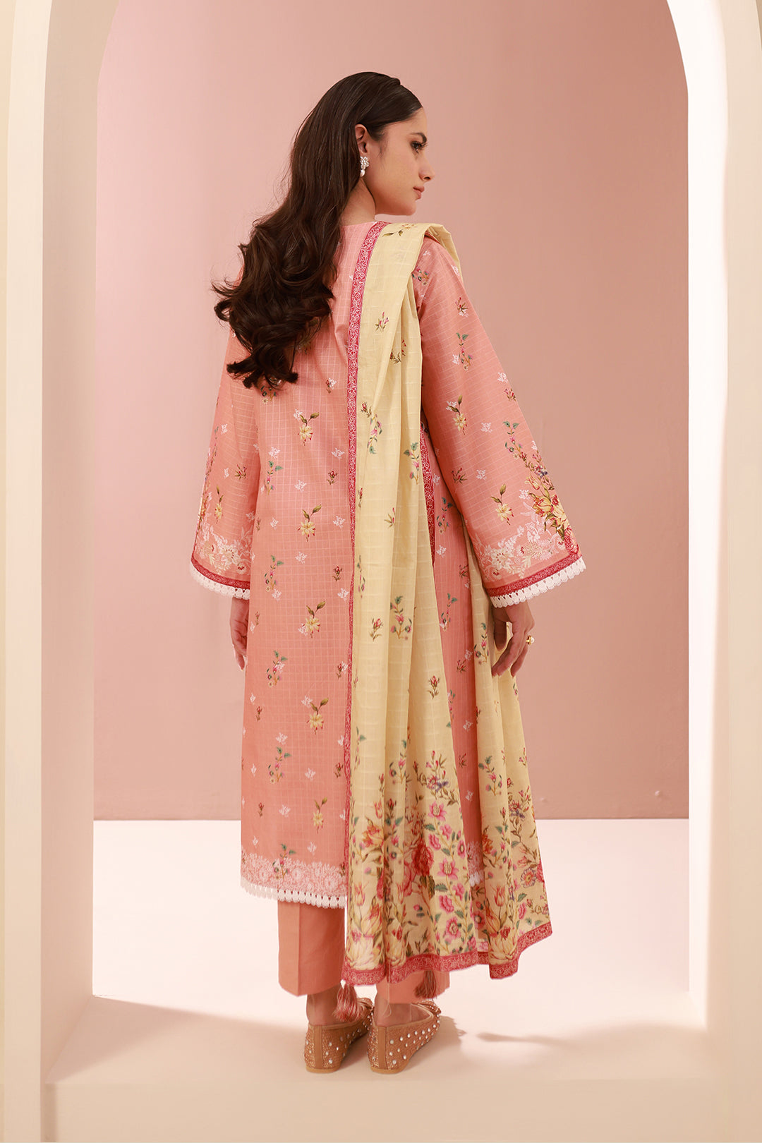 Zellbury | Unstitched 3 Piece Cambric | Shirt Shalwar Dupatta - 0665 - House Of Hania