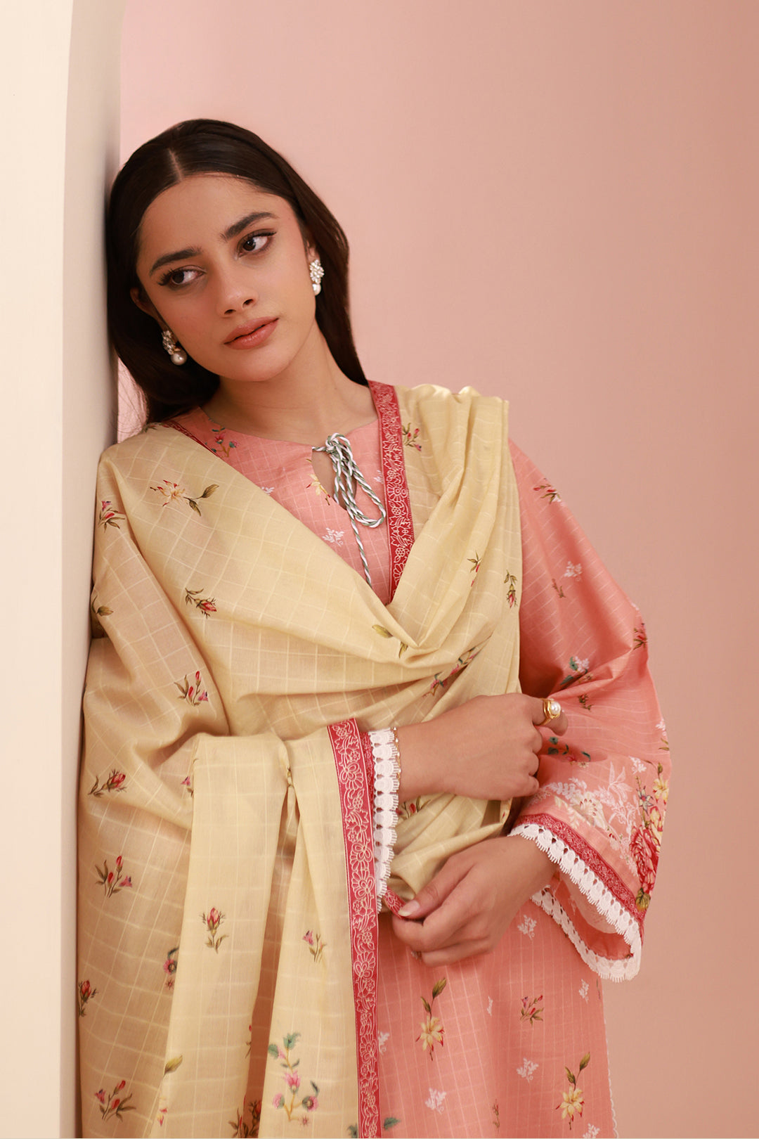 Zellbury | Unstitched 3 Piece Cambric | Shirt Shalwar Dupatta - 0665 - House Of Hania
