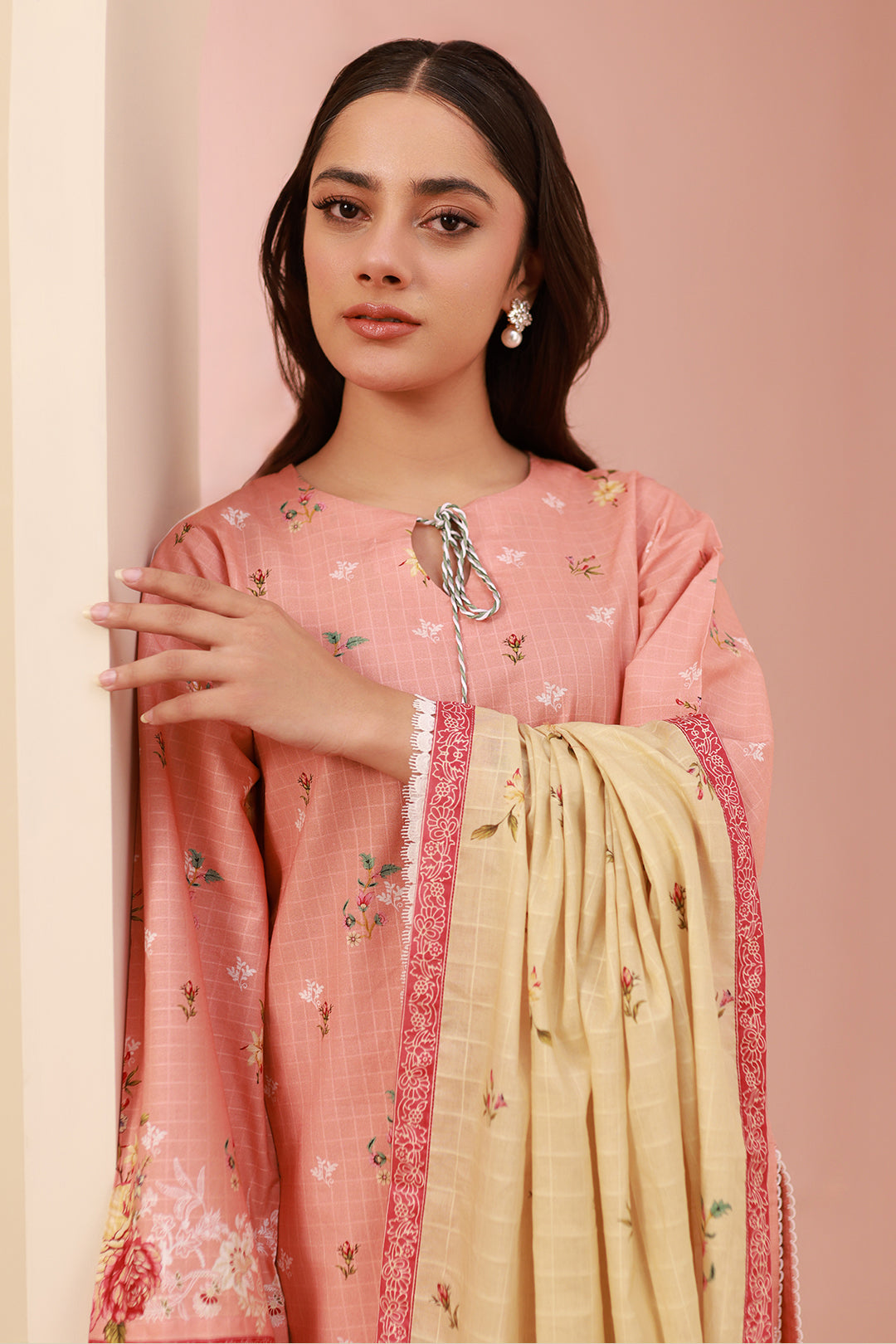 Zellbury | Unstitched 3 Piece Cambric | Shirt Shalwar Dupatta - 0665 - House Of Hania