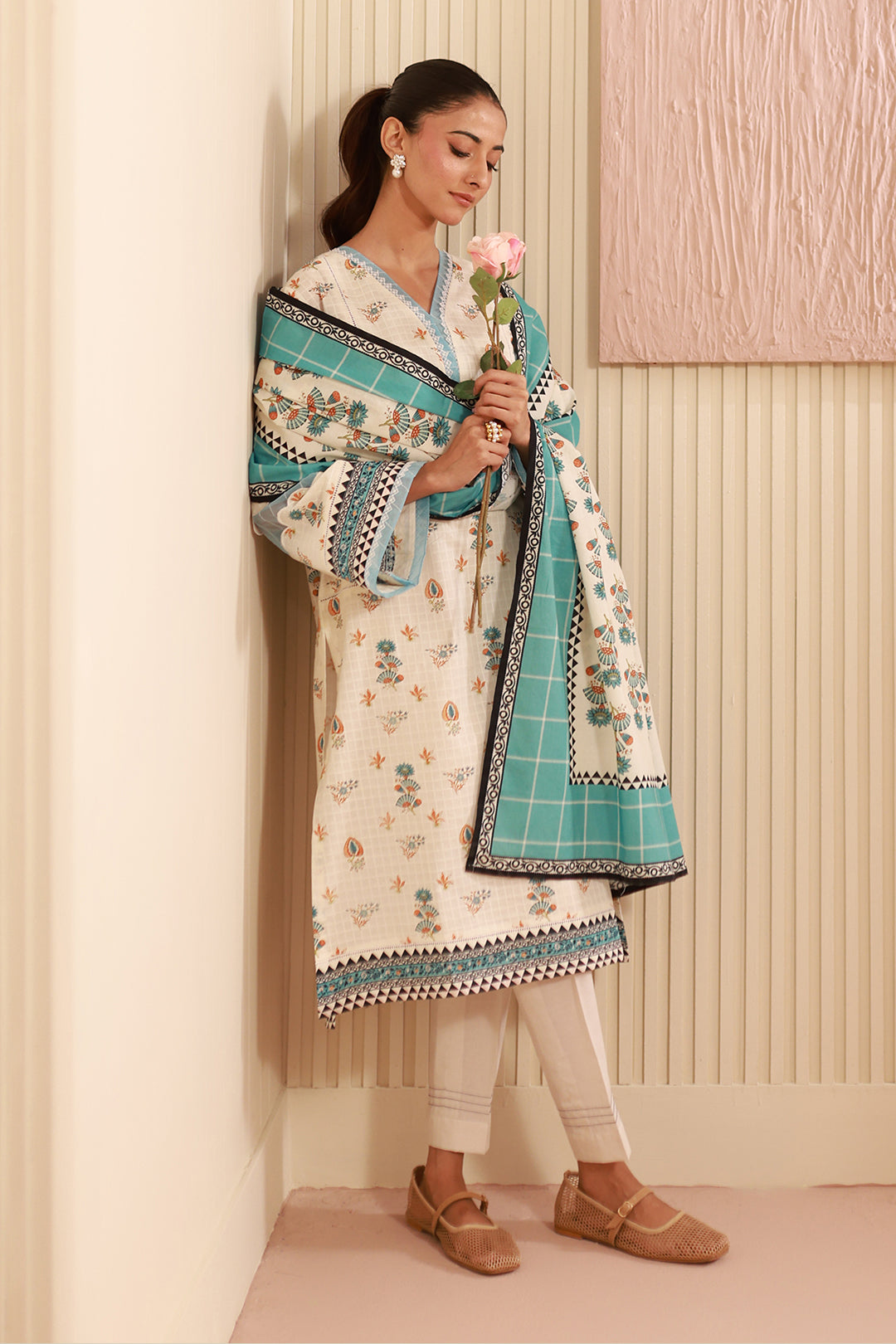 Zellbury | Unstitched 3 Piece Cambric | Shirt Shalwar Dupatta - 0668 - House Of Hania