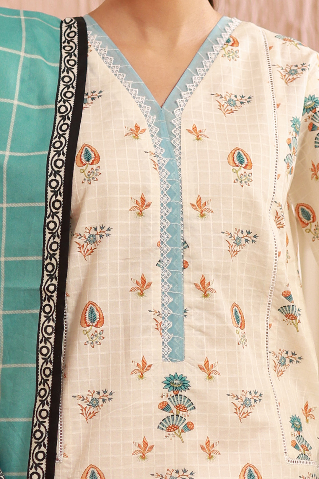 Zellbury | Unstitched 3 Piece Cambric | Shirt Shalwar Dupatta - 0668 - House Of Hania
