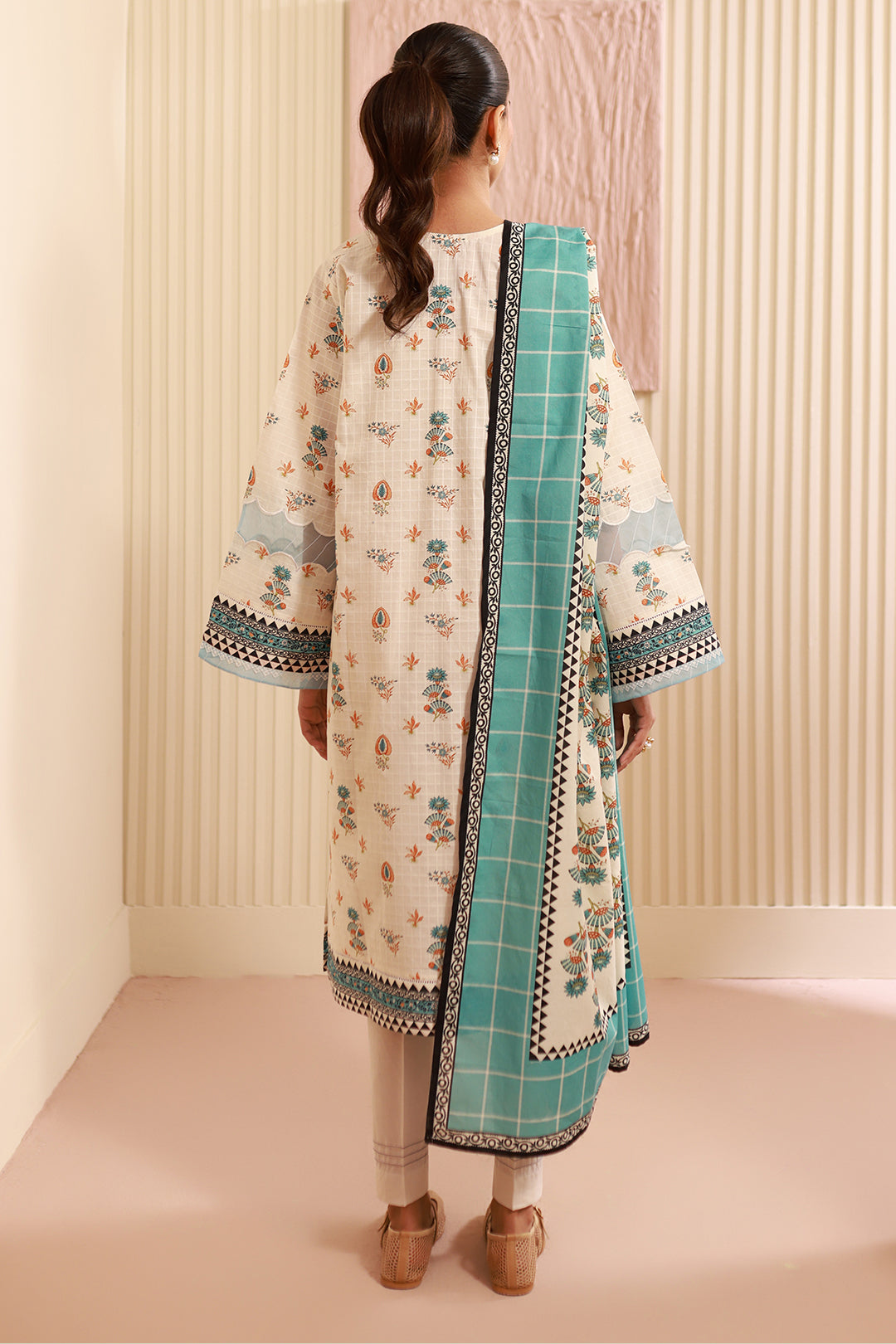Zellbury | Unstitched 3 Piece Cambric | Shirt Shalwar Dupatta - 0668 - House Of Hania