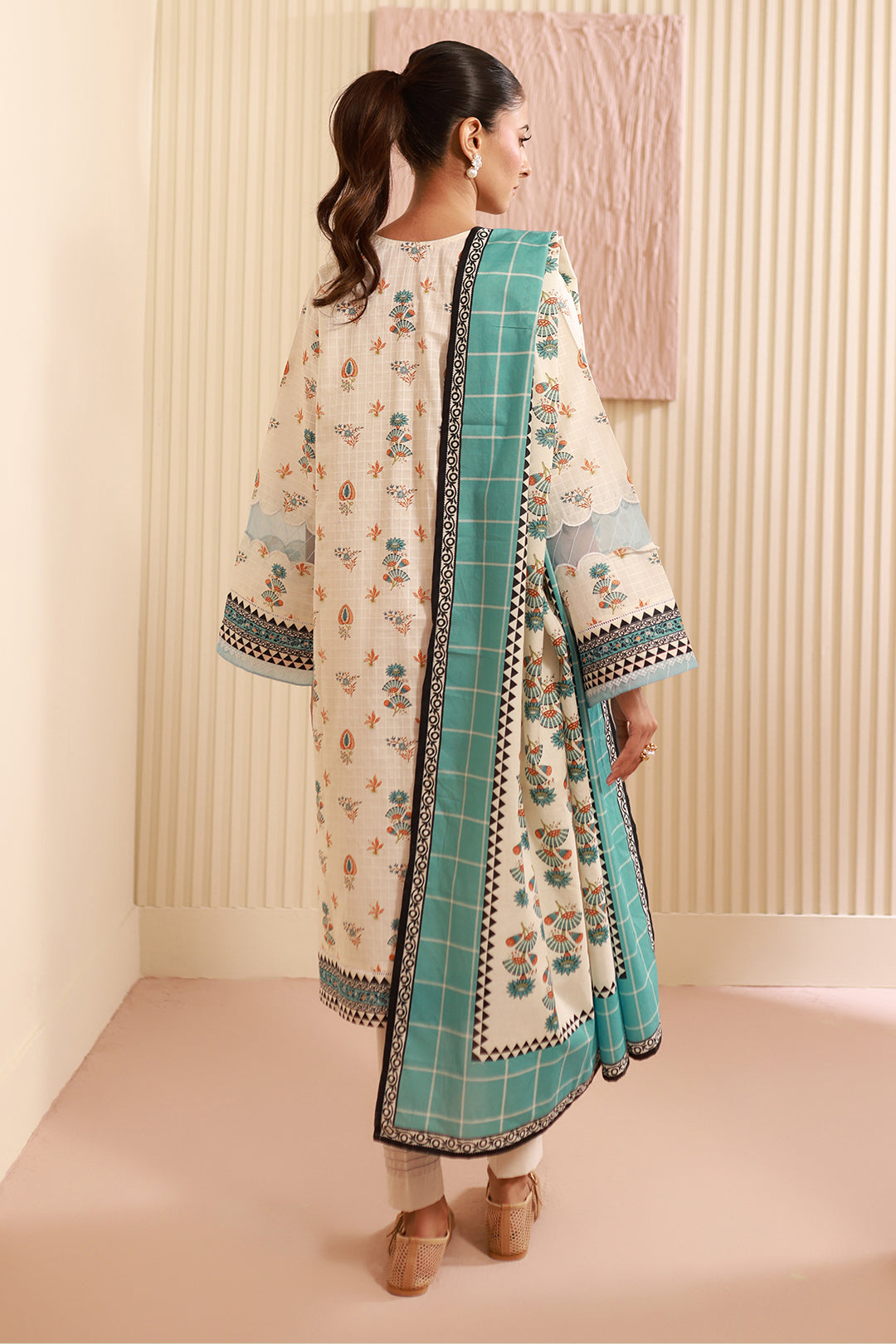 Zellbury | Unstitched 3 Piece Cambric | Shirt Shalwar Dupatta - 0668 - House Of Hania
